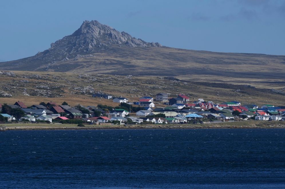 AP Photo/Ricardo Mazalan, File FILE - Mount Tumbledown stands tall behind Stanley on the Falkland Islands, also known as Islas Malvinas, March 16, 2026.