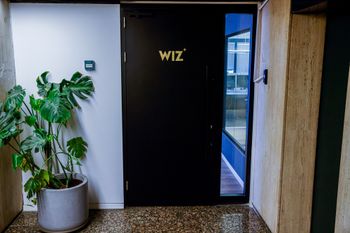View of the Wiz cybersecurity company offices in Tel Aviv, Israel