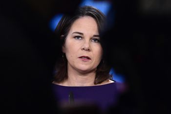 German Foreign Minister Annalena Baerbock speaks during a joint press conference at the Foreign Office in Berlin, Germany, on January 9, 2023.