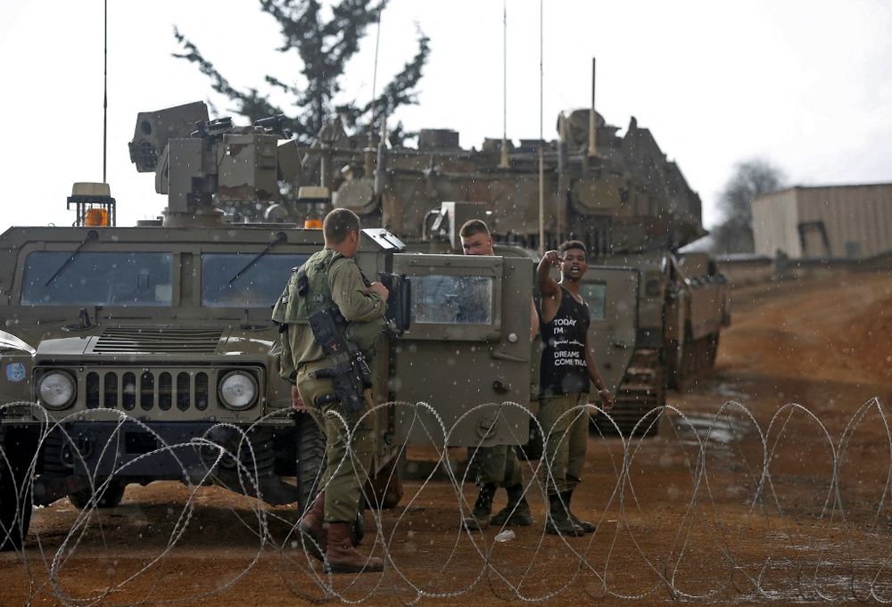 Israel Defense Force (IDF) soldiers stationed near Israel's northern border with Lebanon on November 11, 2020.