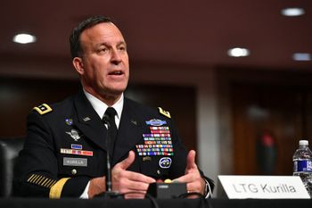 US Army Lieutenant General Michael Kurilla testifies on his nomination to the next commander of the US Central Command in Washington, DC, the United States, on February 8, 2022.