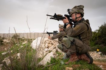 IDF soldiers patrol the Lebanese border following the roadside bombing at Megido Junction in northern Israel.