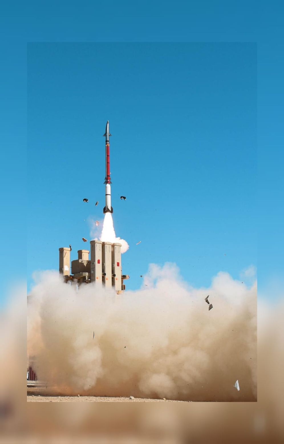 David's Sling being fired.