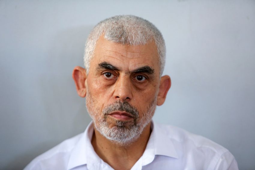Le leader du Hamas, Yahya Sinwar, lors de sa visite à Rafah (Gaza), 14 août 2019