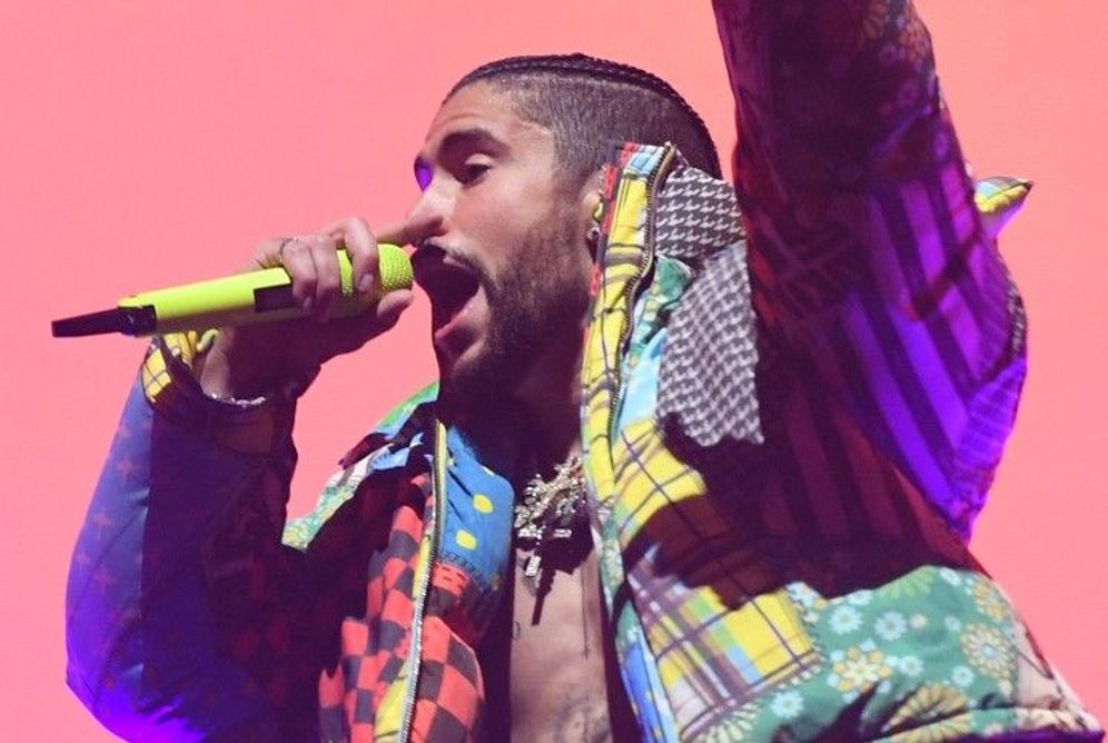 Le chanteur portoricain Bad Bunny se produit lors du premier week-end du Coachella Valley Music and Arts Festival à Indio, Californie, le 14 avril 2023.