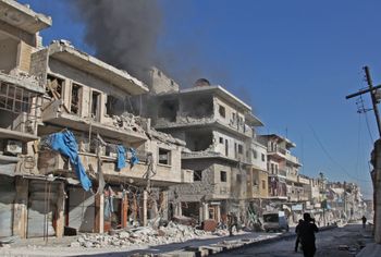A file photo of a bombed out street in Syria 