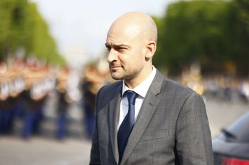 France's Minister for Europe and Foreign Affairs Jean-Noel Barrot arrives to attend the annual Bastille Day military parade on the Champs-Elysees Avenue in Paris on July 14, 2025.
