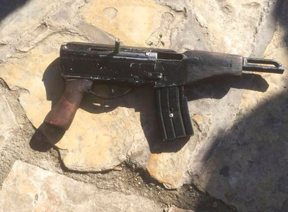 This undated photo provided by the Israeli Police shows a handmade gun - or Carlo - which was produced in the West Bank.