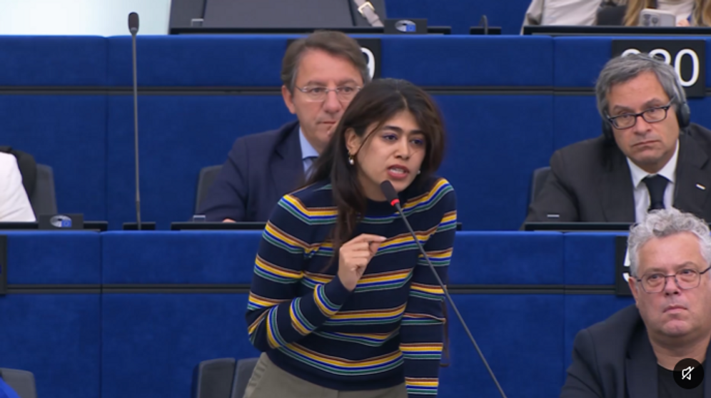 Screenshot European Parliament Rima Hassan au Parlement européen, le 06.10.2026