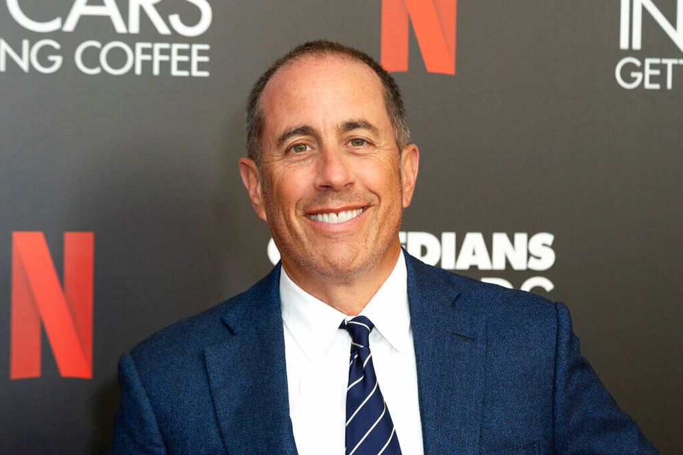 FILE - This July 17, 2019 file photo shows Jerry Seinfeld at the "Comedians In Cars Getting Coffee," photo call in Beverly Hills, California.