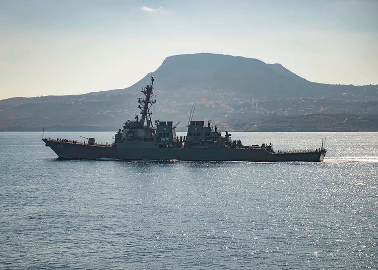 Illustration - the guided-missile destroyer USS Carney.