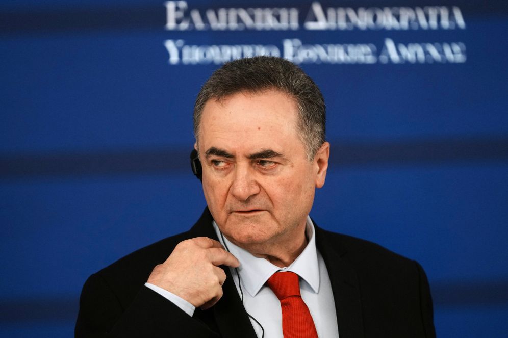 (AP/Thanassis Stavrakis FILE -Israeli Defense Minister Israel Katz makes statements with his Greek counterpart Nikos Dendias after their meeting in Athens, Greece, Tuesday, Jan. 20, 2026.