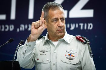 Israeli military Chief of Staff Aviv Kochavi speaks at a conference of the Gazit Institute in Tel Aviv, Israel.