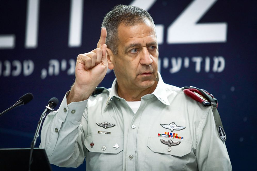 Israeli military Chief of Staff Aviv Kochavi speaks at a conference of the Gazit Institute in Tel Aviv, Israel.
