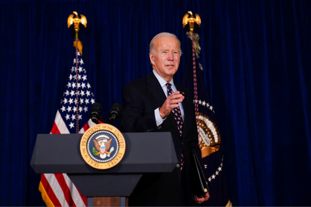 President Joe Biden speaks at the Chase Center in Delaware, United States, on December 11, 2021.