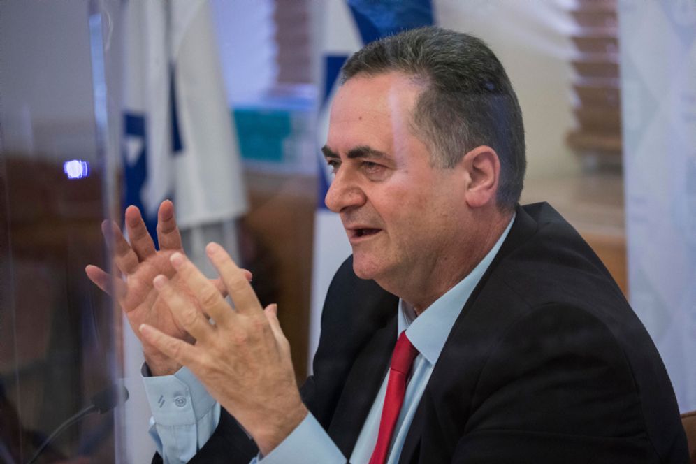 Israeli Minister of Finance Yisrael Katz holds a press conference at the Ministry of Finance in Jerusalem on July 01, 2020