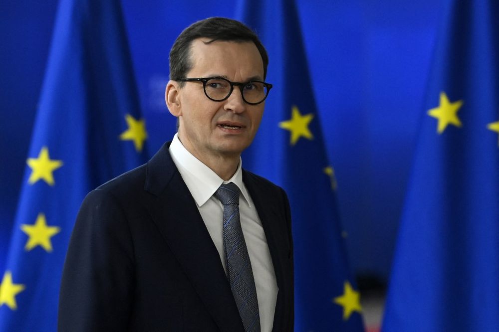 Poland's Prime Minister Mateusz Morawiecki during a European Council Summit in Brussels, Belgium.