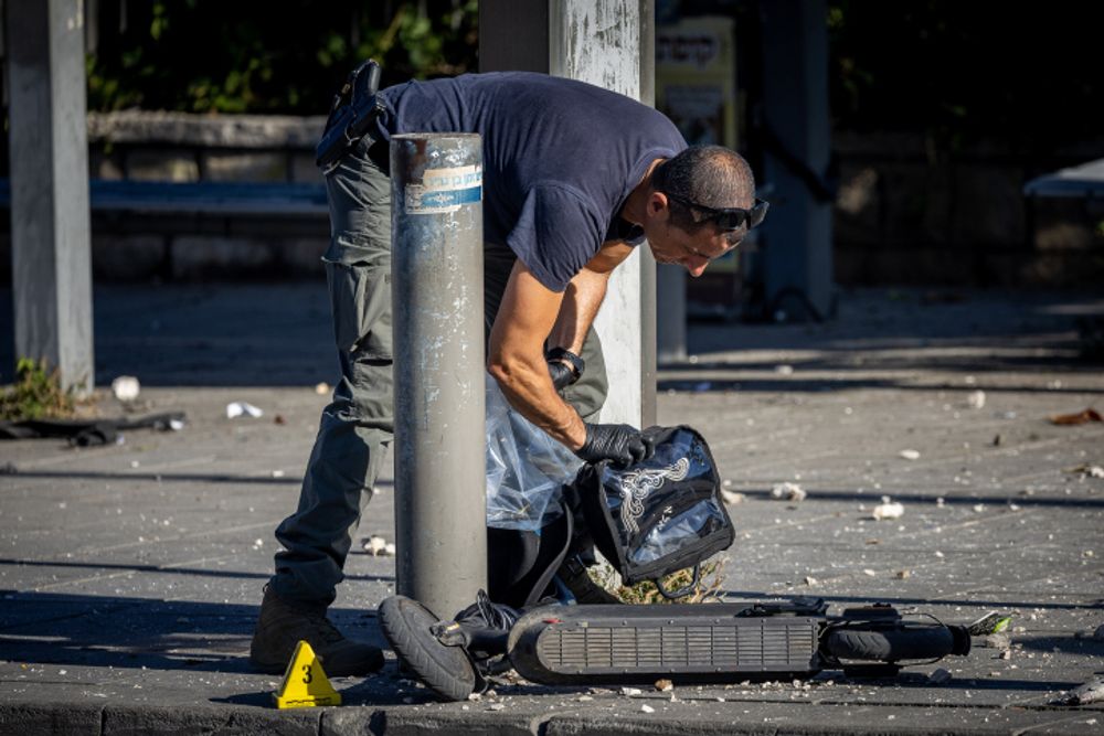 The scene of a suspected terrorist attack near the entrance to Jerusalem, Israel on November 23, 2022.