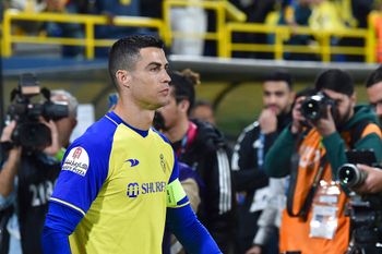 Al Nassr's Cristiano Ronaldo enters the pitch to play in the Saudi Pro League at Mrsool Park Stadium, in Riyadh, Saudi Arabia.
