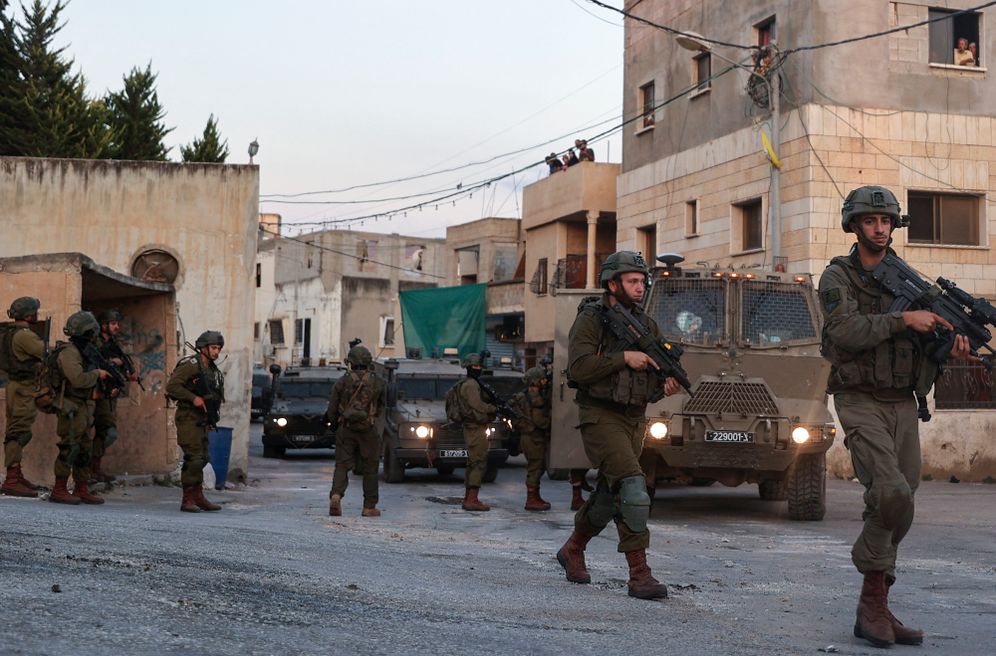 File photo of the Israeli army deployed in the West Bank town of Rummanah