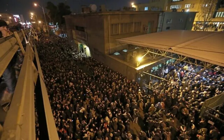 Iranians students took to the streets to pay a tribute for the victims of Ukraine International Airlines Boeing 737 in front of the Amirkabir University in the capital of Tehran, on January 11, 2020