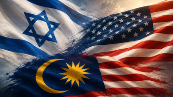 Illustration - Drapeaux d'Israël, des États-Unis et de la Malaisie