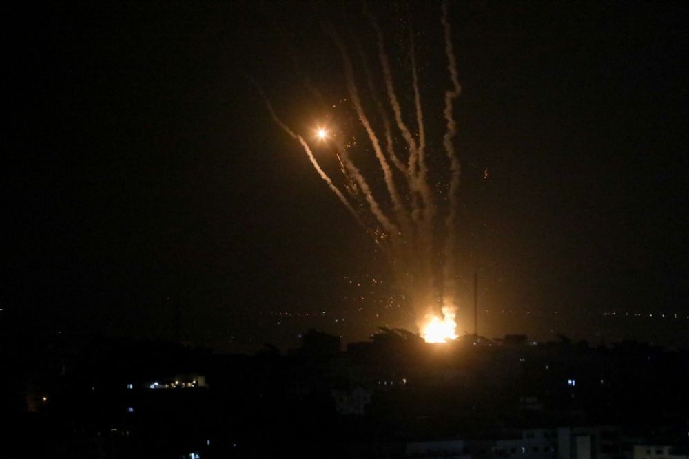 Rockets fired by Islamic Jihad toward Israel from the Gaza Strip, on August 5, 2022.