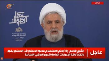 Hezbollah leader Naim Qassem's televised warning