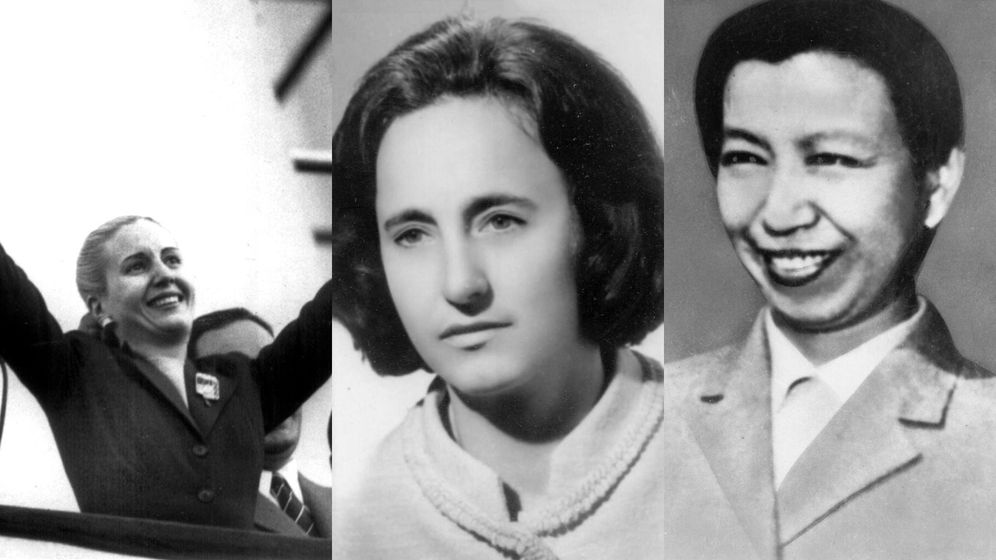 Associated Press ג'יאנג צ'ינג (שמאל), אלנה צ'אושסקו (מרכז), אווה פרון (ימין)