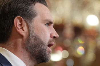 Vice President JD Vance speaks during a news conference after meeting with representatives from Pakistan and Iran, Sunday, April 12, 2026, in Islamabad, Pakistan
