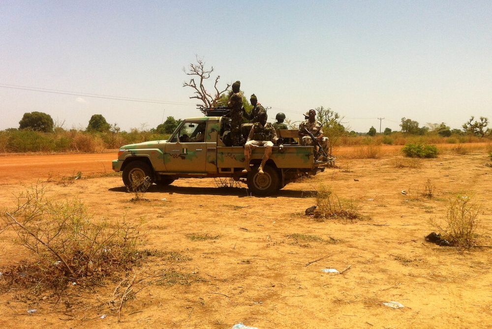 Nigerian soldiers drive in Chibok, Nigeria, on May 18, 2014.