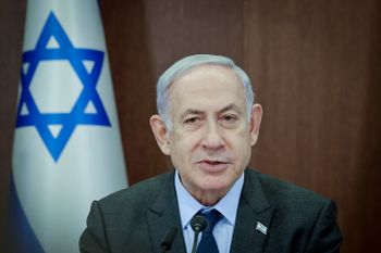 Israeli Prime Minister Benjamin Netanyahu at the Prime Minister's Office in Jerusalem, Israel.