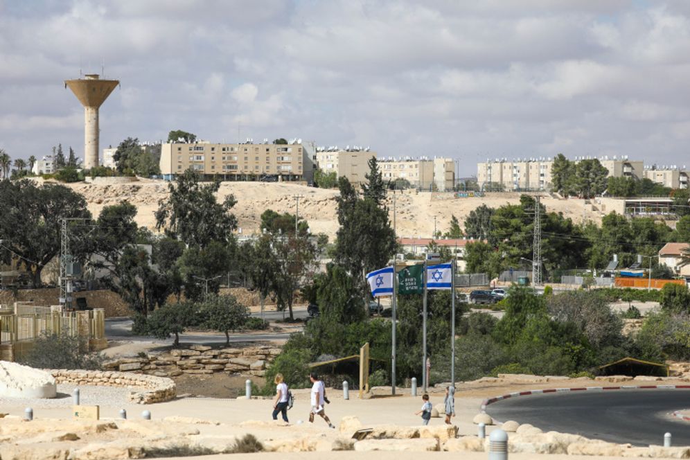 View of the city of Mitzpe Ramon in the Negev desert, southern Israel, on October 23, 2021.