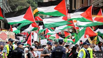 Manifestation pro-palestinienne à Sydney, Australie, le 12.10.2025