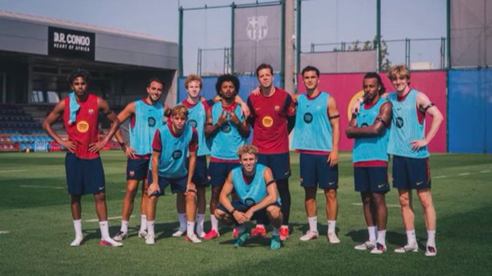 Instagram / Lamine Yamal Orian Goren aux côtés de Lamine Yamal à l'entraînement du FC Barcelone