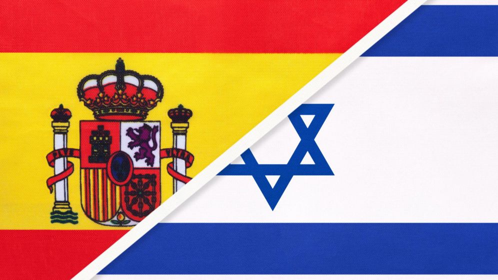 Drapeaux d'Israël et de l'Espagne