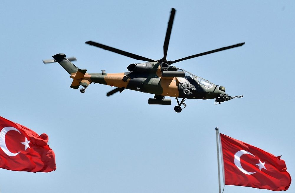 A Turkish combat helicopter