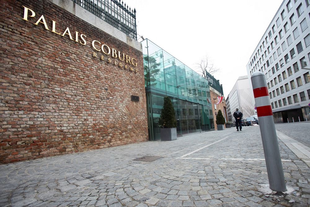 L'hôtel Palais Coburg à Vienne où les pourparlers devraient reprendre sur la relance de l'accord sur le nucléaire iranien de 2015 - le Plan d'action global conjoint (JCPOA), le 27 décembre 2021
