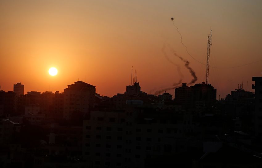 Des roquettes palestiniennes tirées depuis la ville de Gaza le 12 novembre 2019