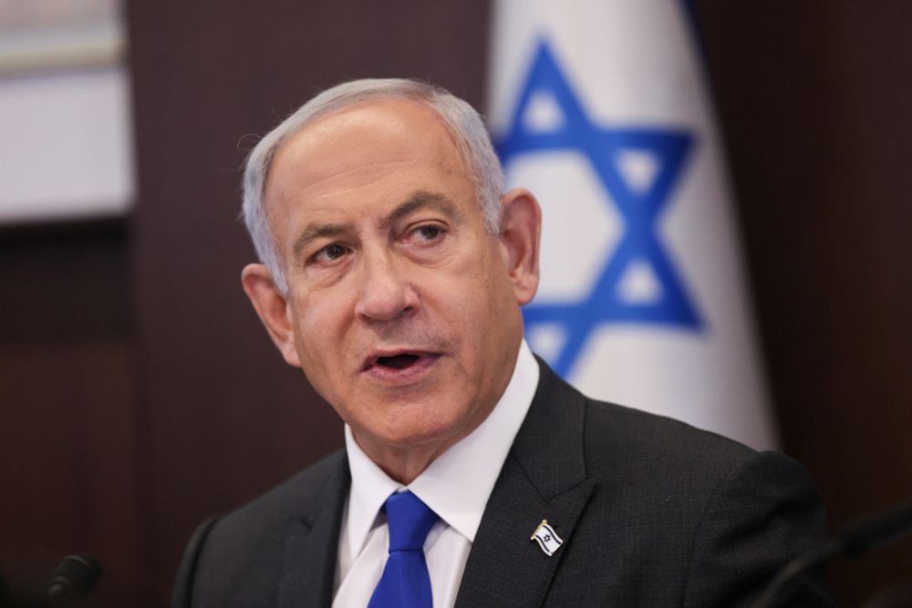 رئيس الوزراء الإسرائيلي بنيامين نتنياهو يترأس الجلسة الأسبوعية للحكومة في مكتب رئيس الوزراء في القدس ، 29 يناير ، 2023.
