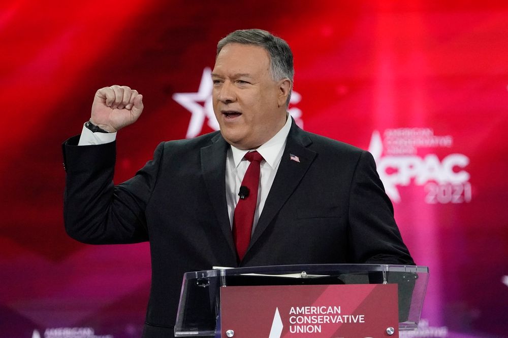Mike Pompeo speaks at the Conservative Political Action Conference on February 27, 2021, in Orlando, Florida, US.