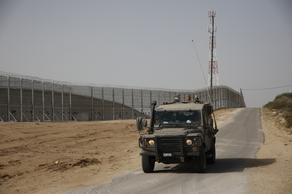 View of the enhanced security barrier along the Israel-Gaza border, December 8, 2021.