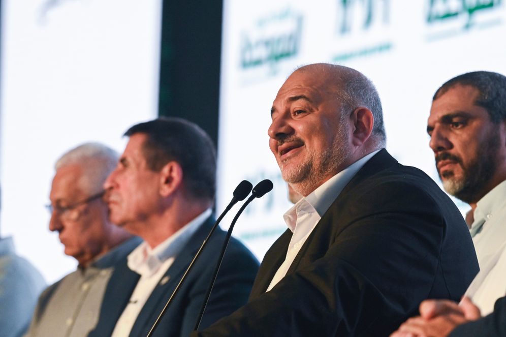 מיכאל גלעדי, פלאש90 יו"ר רע"מ מנסור עבאס לאחר פרסום תוצאות המדגמים