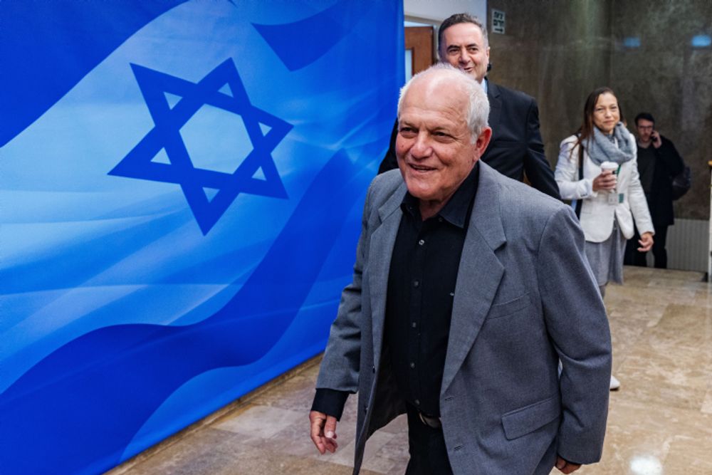 Minister of Tourism Haim Katz attends a government conference at the Prime Minister's office in Jerusalem.