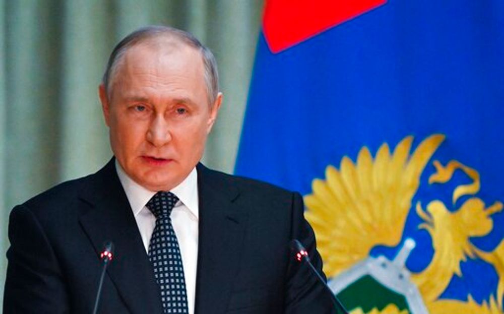 Le président russe Vladimir Poutine s'exprime lors d'une réunion du conseil du bureau du procureur général à Moscou, en Russie, le 25 avril 2022.