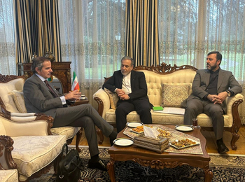 IAEA Director General Rafael Grossi and Iranian Foreign Minister Seyed Abbas Araghch