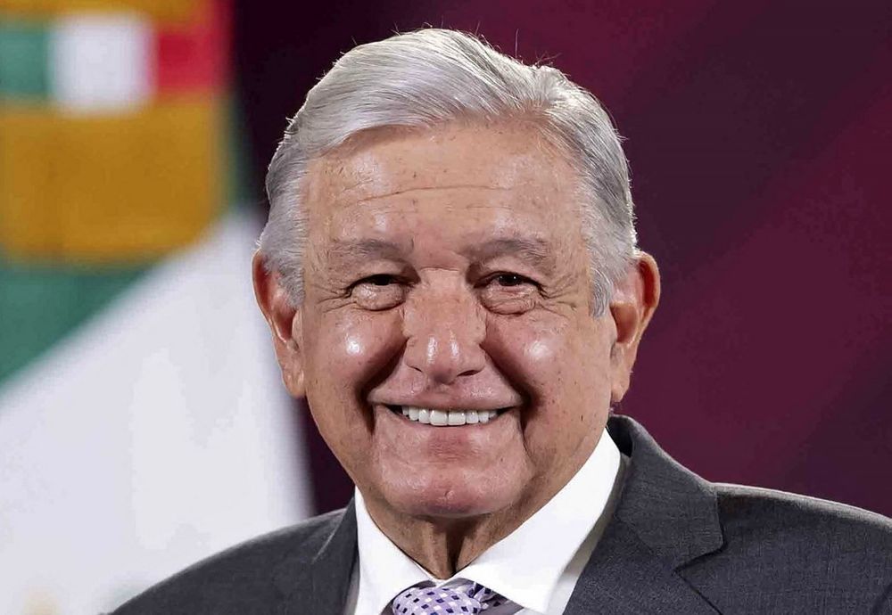 Handout picture released by the Mexican Presidency showing Mexican President Andres Manuel Lopez Obrador smiling during a press conference in Mexico City, Mexico.