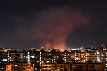 Smoke billows following an Israeli airstrike targeting south of Syria's capital Damascus, on July 20, 2020.
