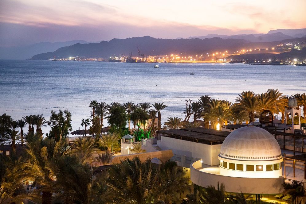 FILE - View of a hotel and the Red Sea in Eilat, in southern Israel, on October 11, 2019.