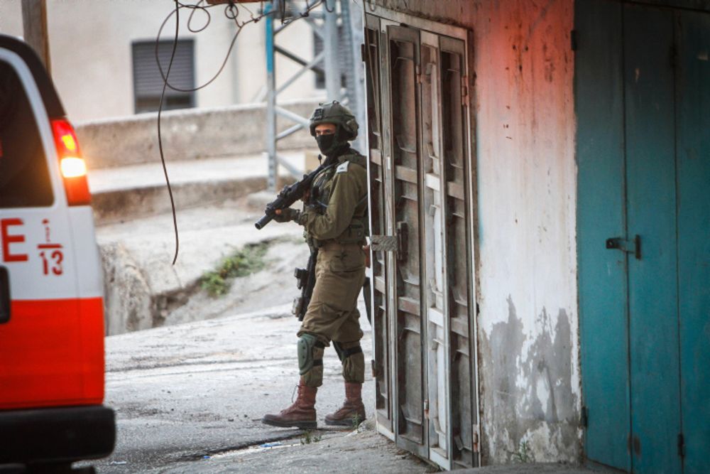 An Israeli soldier during an operation near the West Bank city of Jenin.